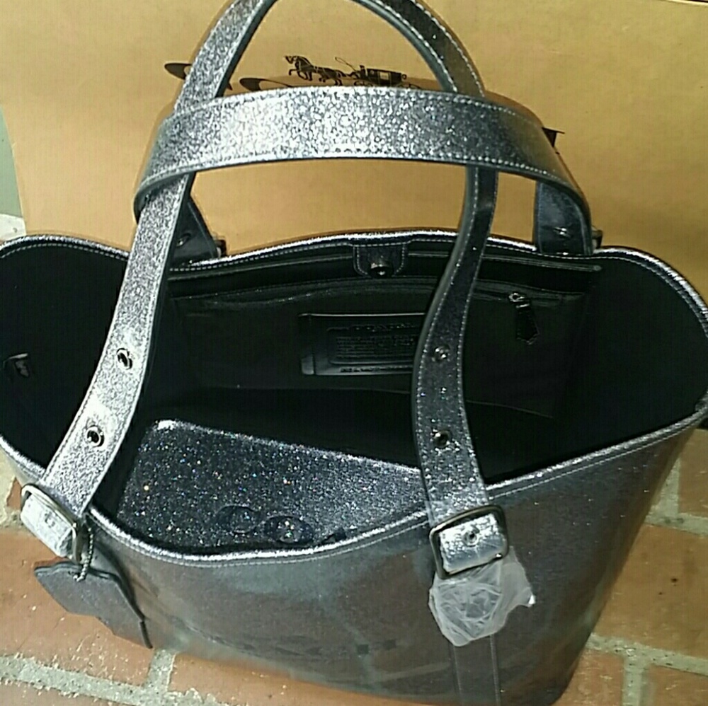 SOLD}●Authentic COACH Glitter Ferry Tote - Picture 5 of 8